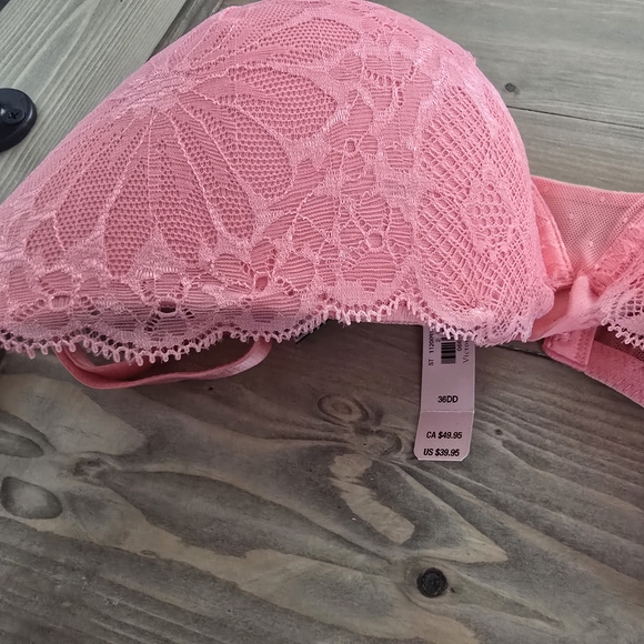 NWT Victoria's Secret PINK Body Lined Demi Bra coral pink size 36DD or 36E - Picture 8 of 11